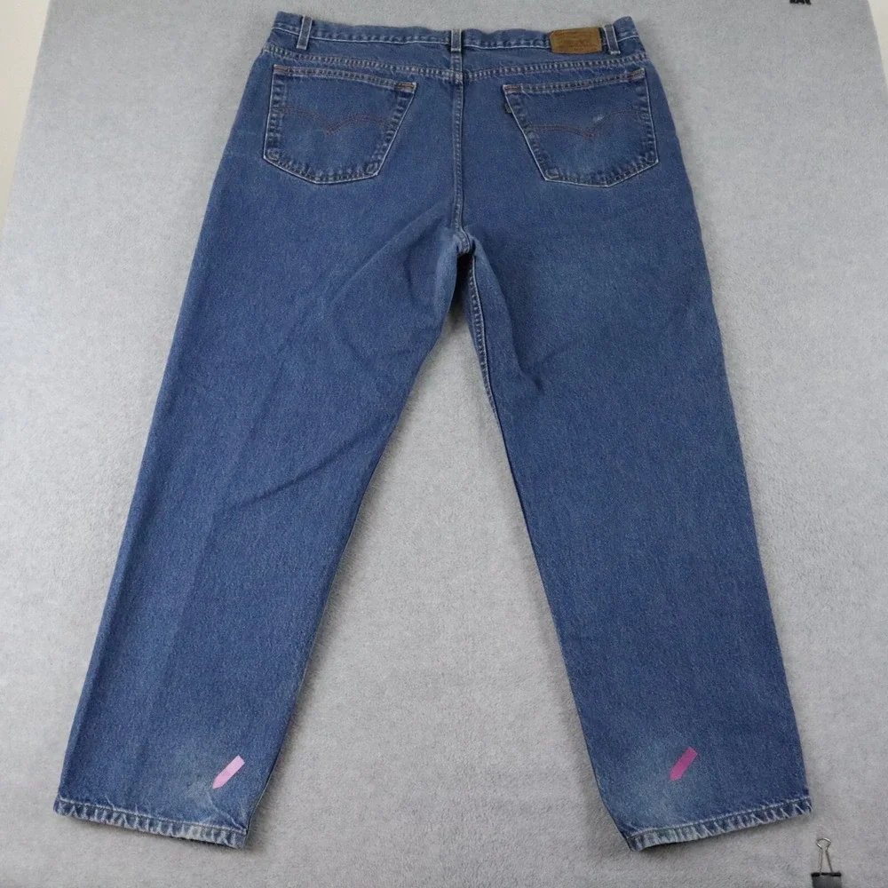 Vtg Levi's 540 Jeans Mens 44x30 Relaxed Fit Brown Tab 5-Pocket Cotton Denim Blue